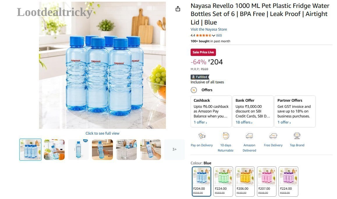 Nayasa Water Bottles – Just ₹204 | Best Price Drop Today Nayasa Water Bottles – Just ₹204 | Best Price Drop Today