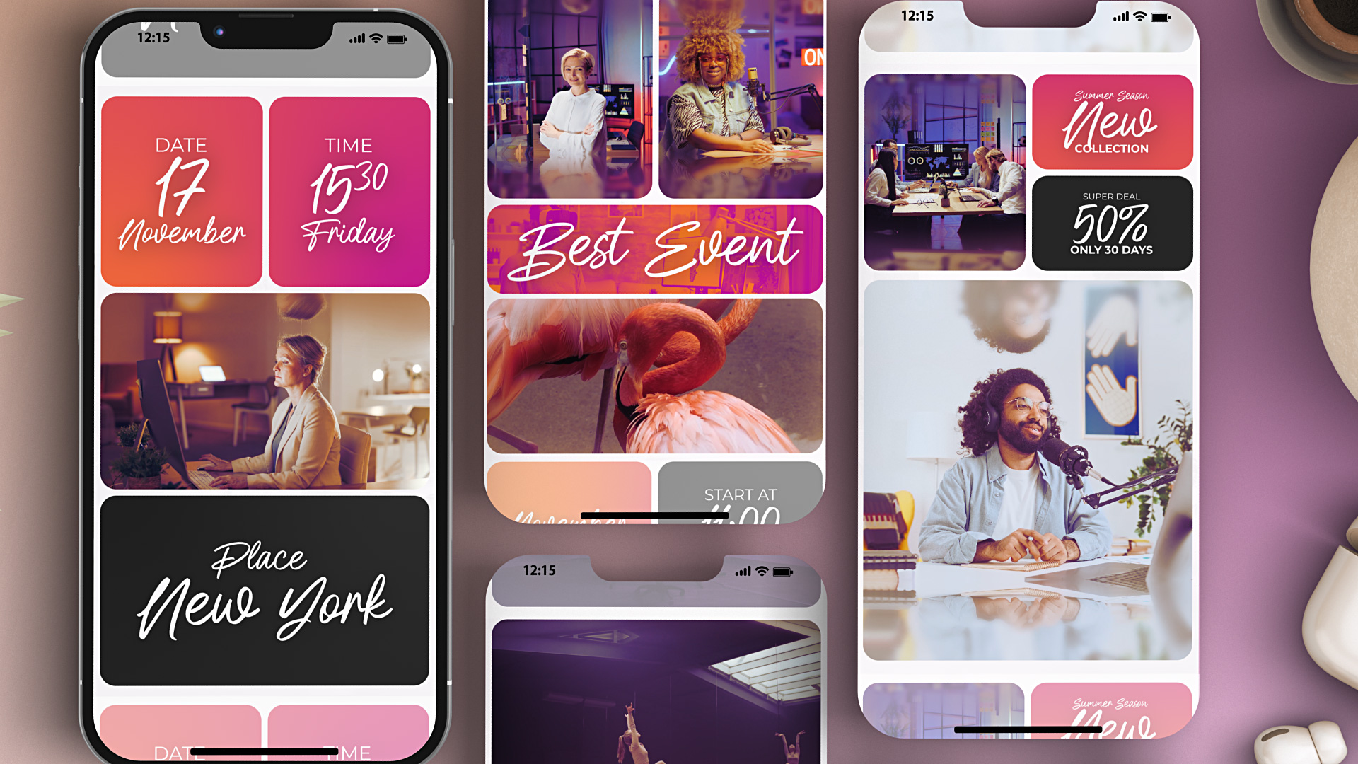 Event Promo Split Screen Vertical Video Reels Red Slideshow Event Promo Split Screen Vertical Video Reels Red Slideshow