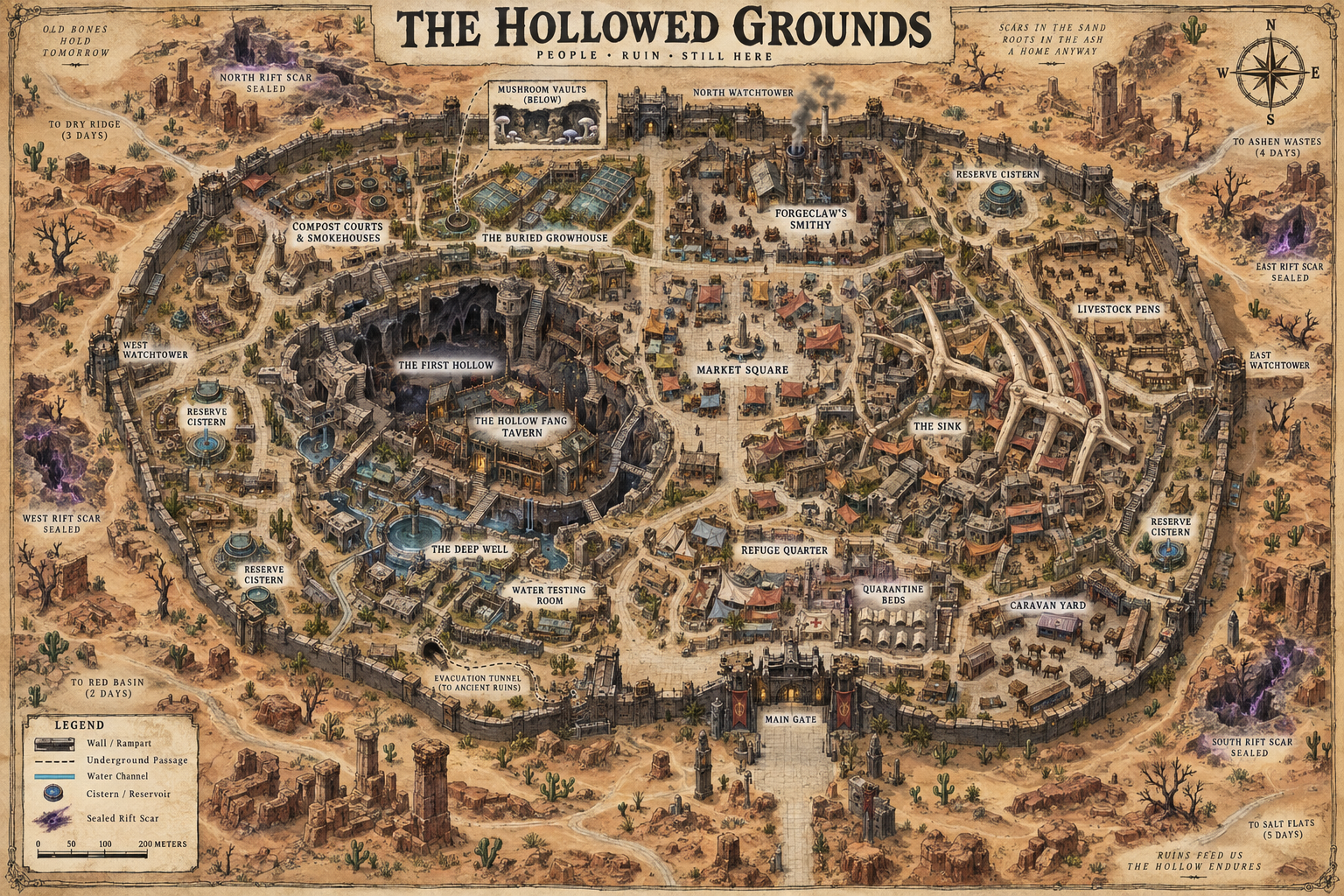 Map of the Hollowed Grounds