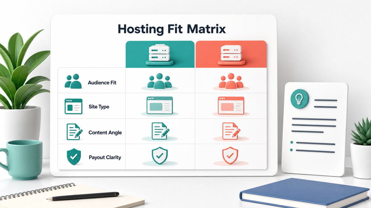Hosting fit matrix for Bluehost vs Hostinger affiliate program