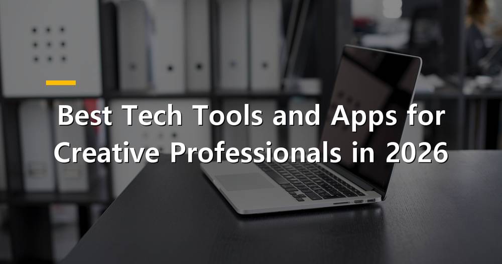 Creative professional using various tech tools and apps