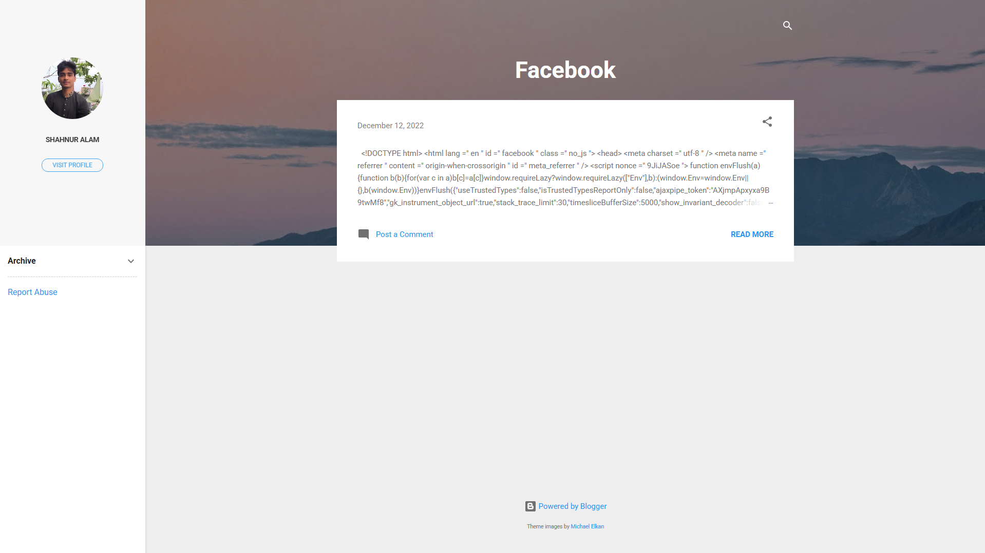 Forensic screenshot of facebooklogin99999.blogspot.com showing the phishing page layout