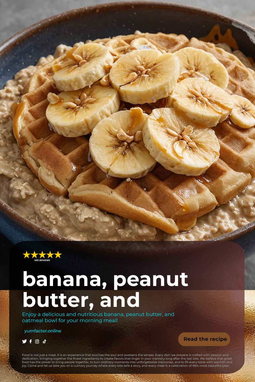 banana, peanut butter, and oatmeal bowl