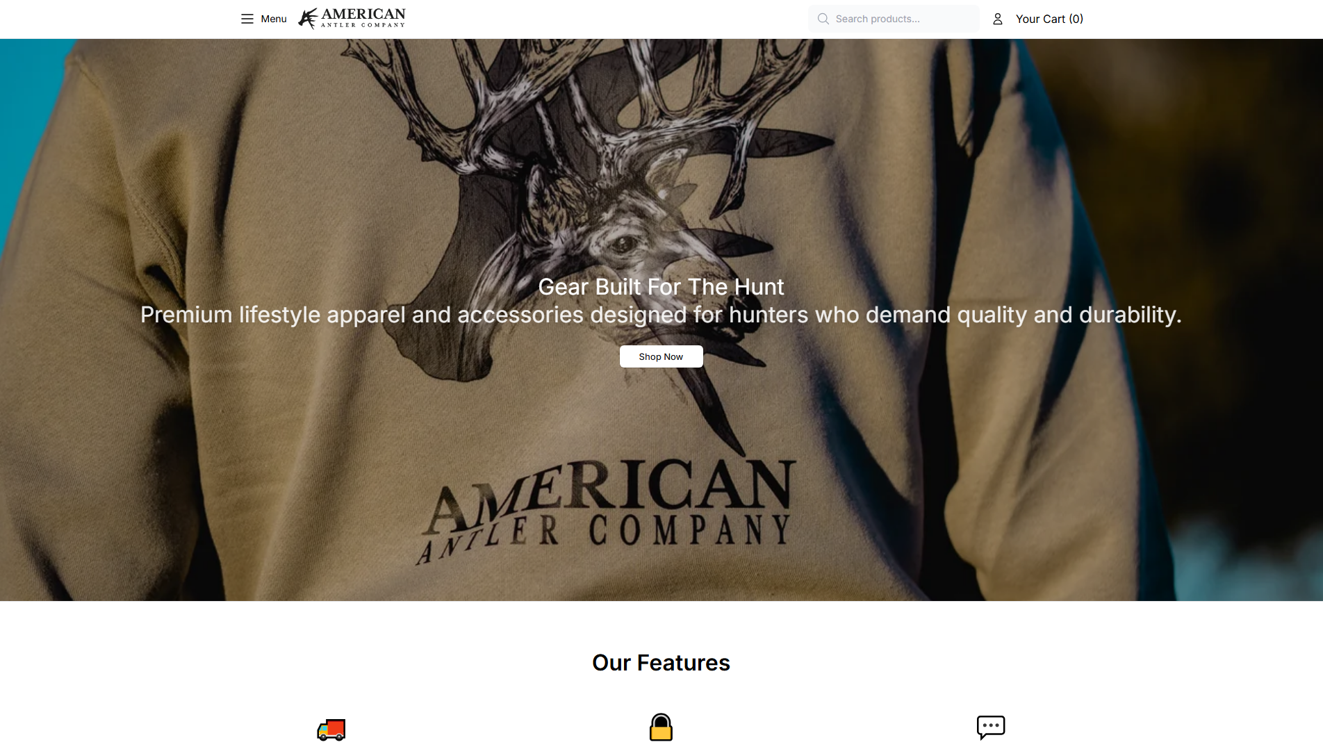 Stored capture of americanantlercompanyhq.shop
