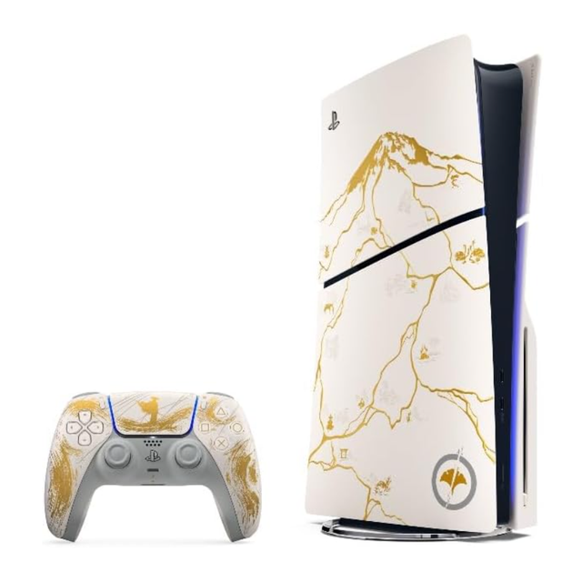Pack do console PlayStation®5 Com Leitor – Edição Limitada Ouro - Ghost of Yōtei