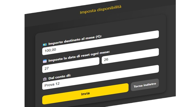 Inserisci disponibilità