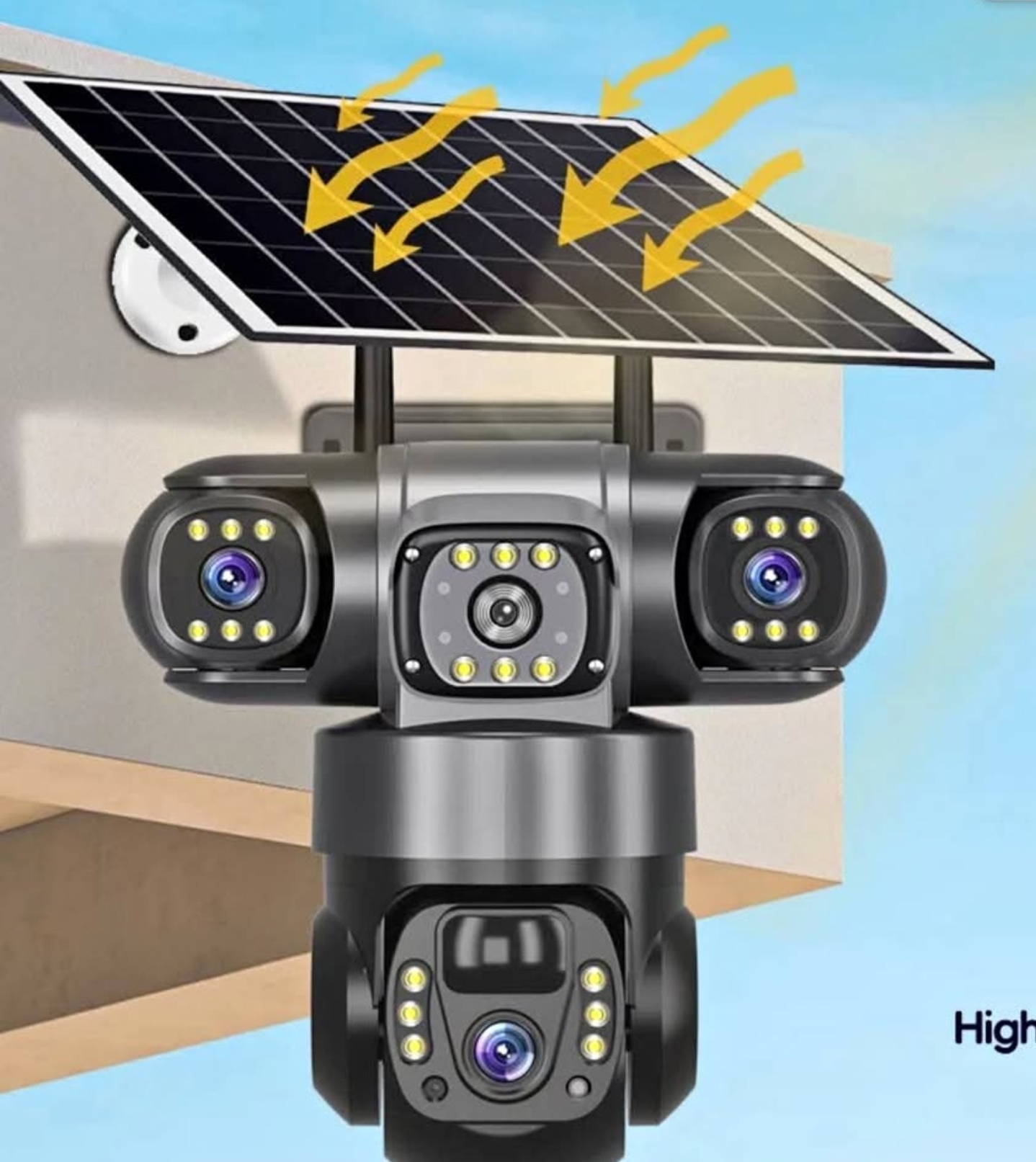 TRIPLE LENS 4G SOLAR PTZ V380 CAMERA