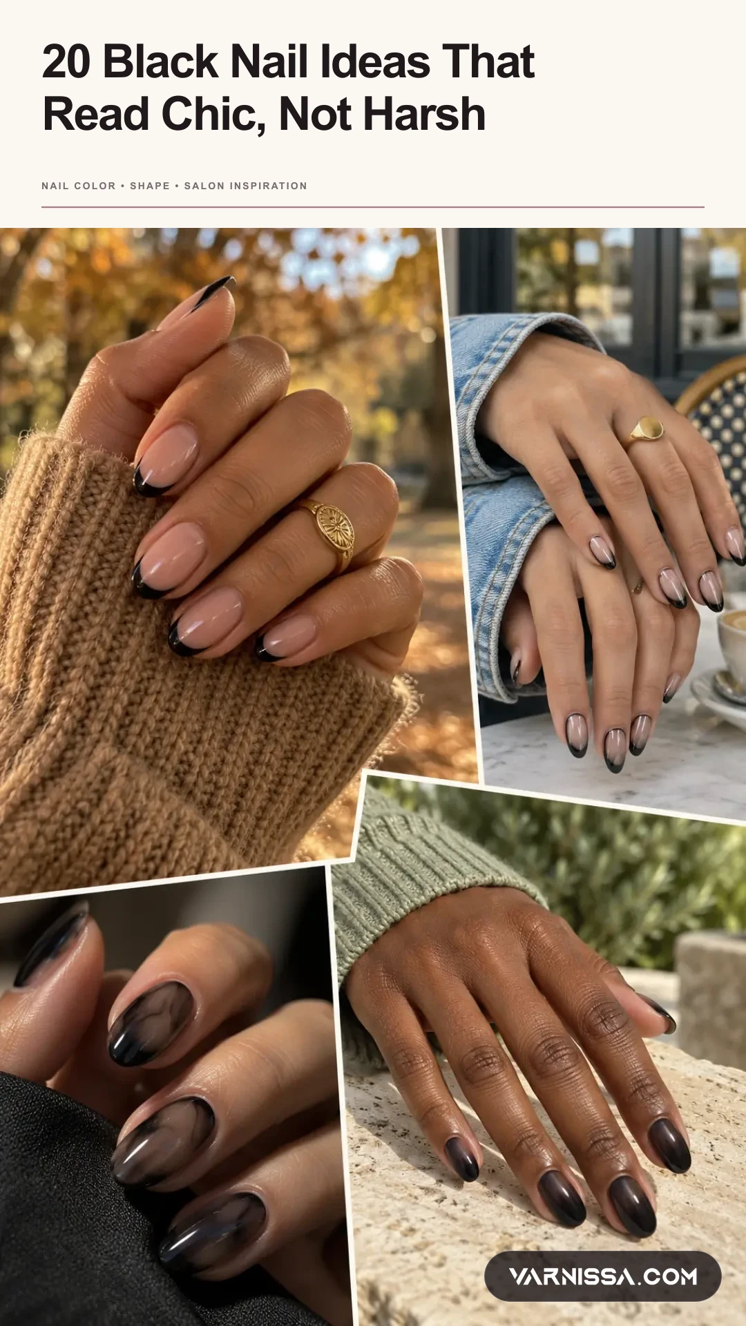20 Black Nail Ideas That Read Chic, Not Harsh Pinterest pin