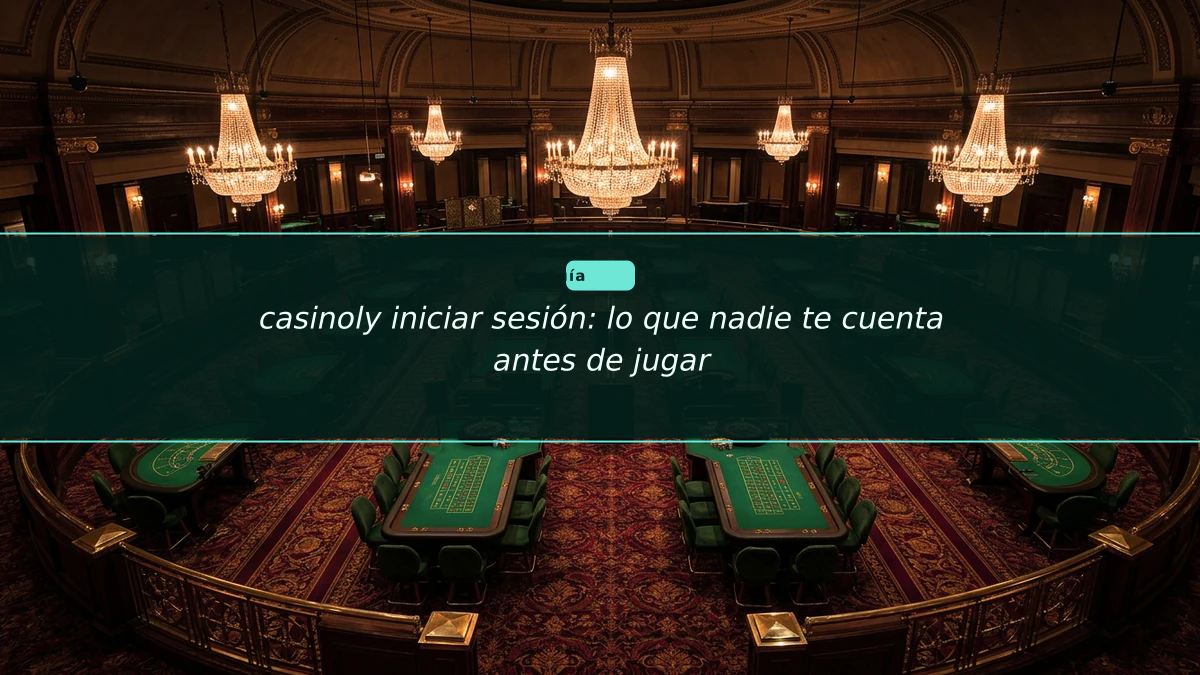 casinoly iniciar sesión: lo que nadie te cuenta antes de jugar