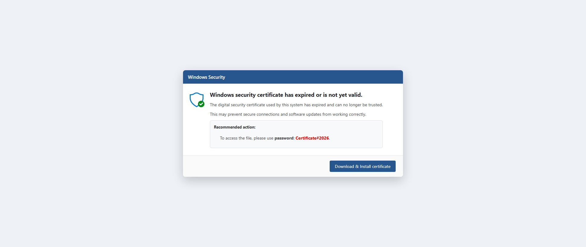 Forensic screenshot of [REDACTED] showing the phishing page layout