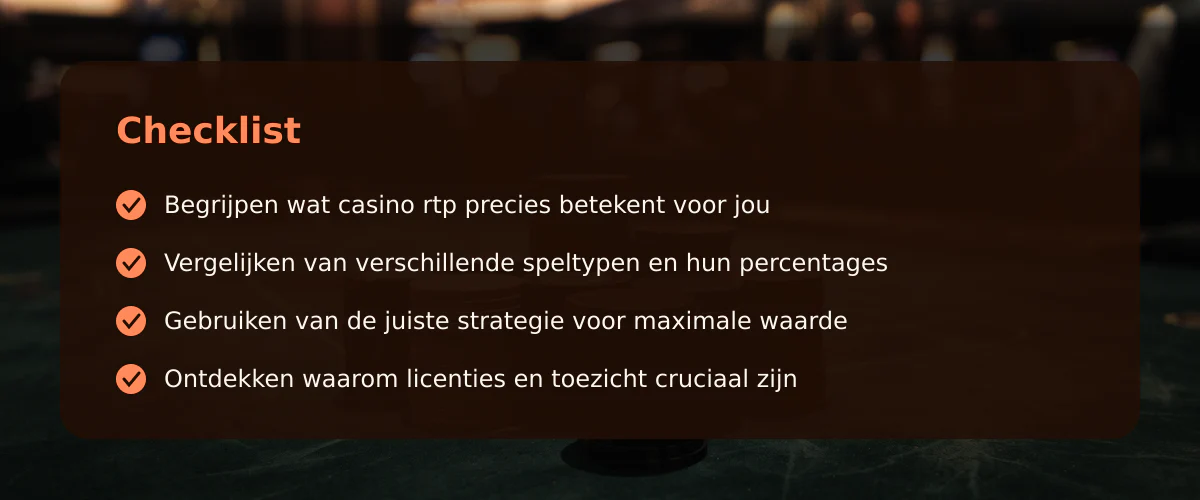 Krijg meer inzicht in casino rtp en je winkansen — Checklist