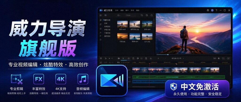 CyberLink PowerDirector（威力导演2026）v24.6.1829.0 旗舰版：AI驱动的全能视频剪辑利器