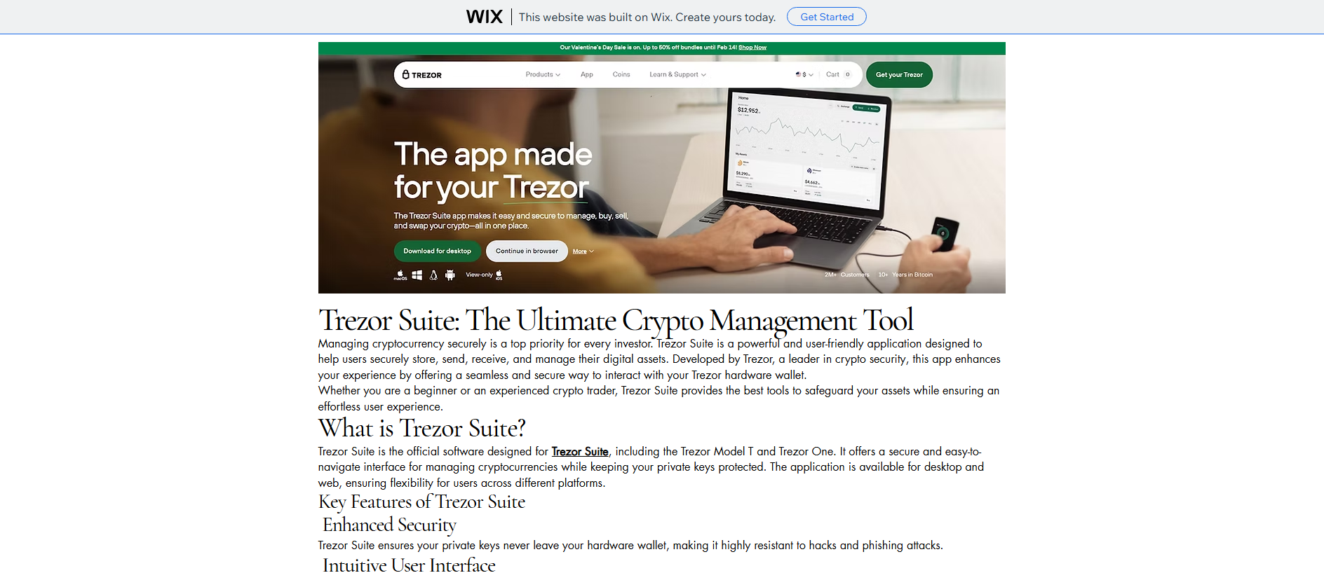 Stored capture of trezersuiite.wixsite.com
