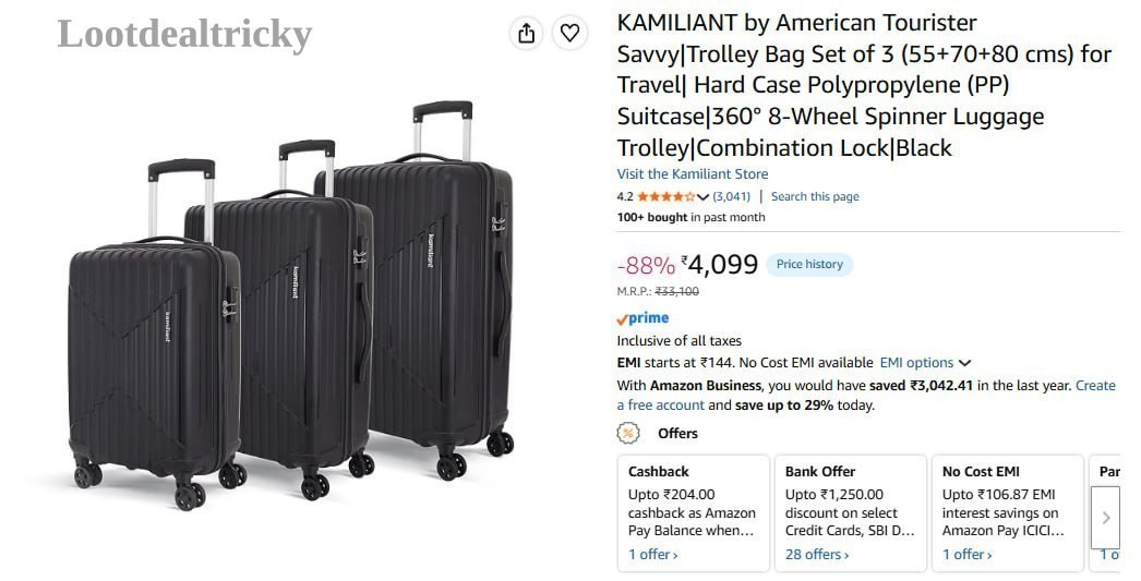 American Tourister Trolley Offer Image