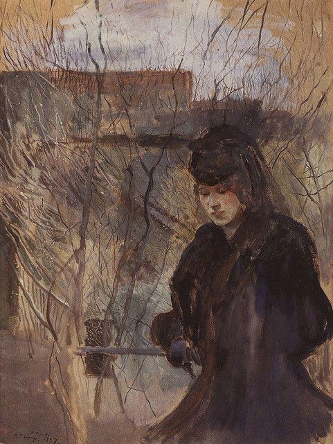 Дама с весенним пейзажем 1897