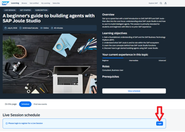 Login page screenshot