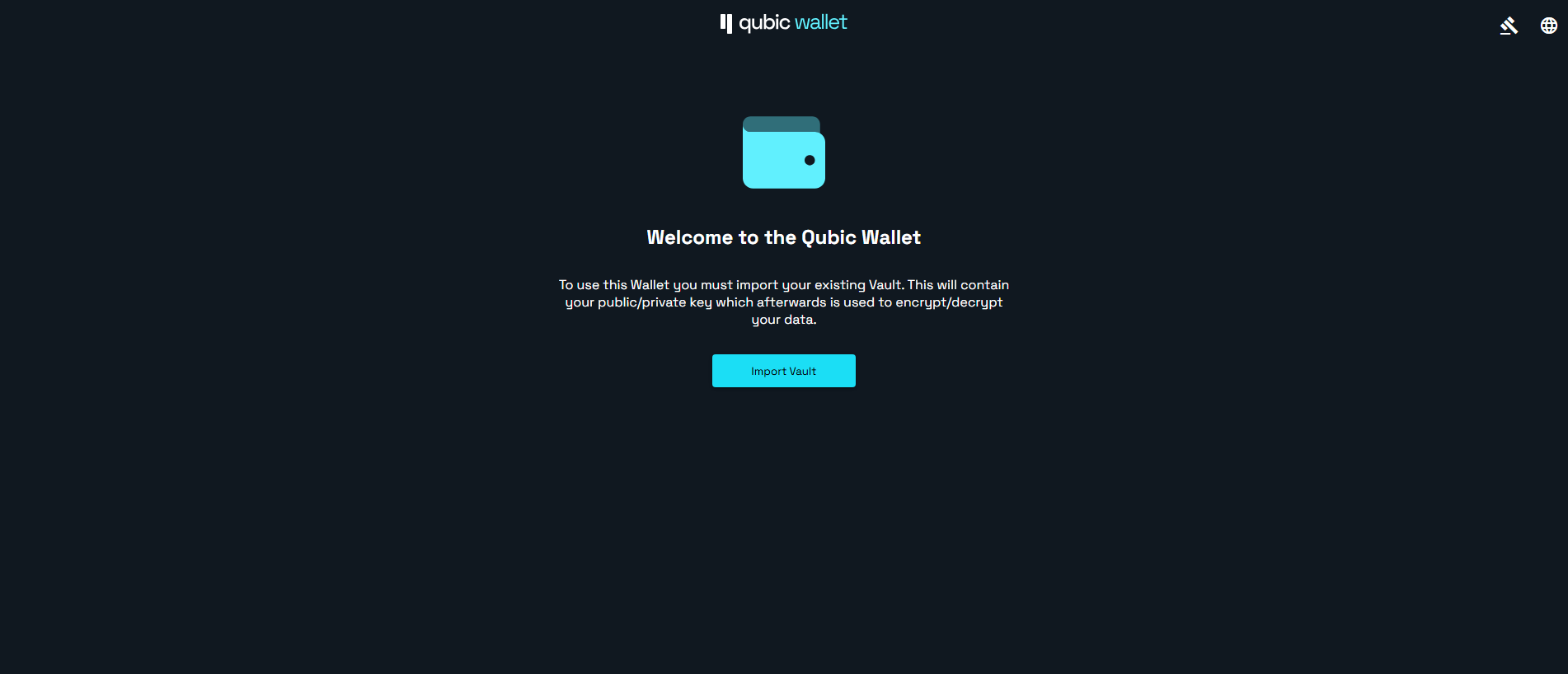 Forensic screenshot of qubicwallet.org showing the phishing page layout