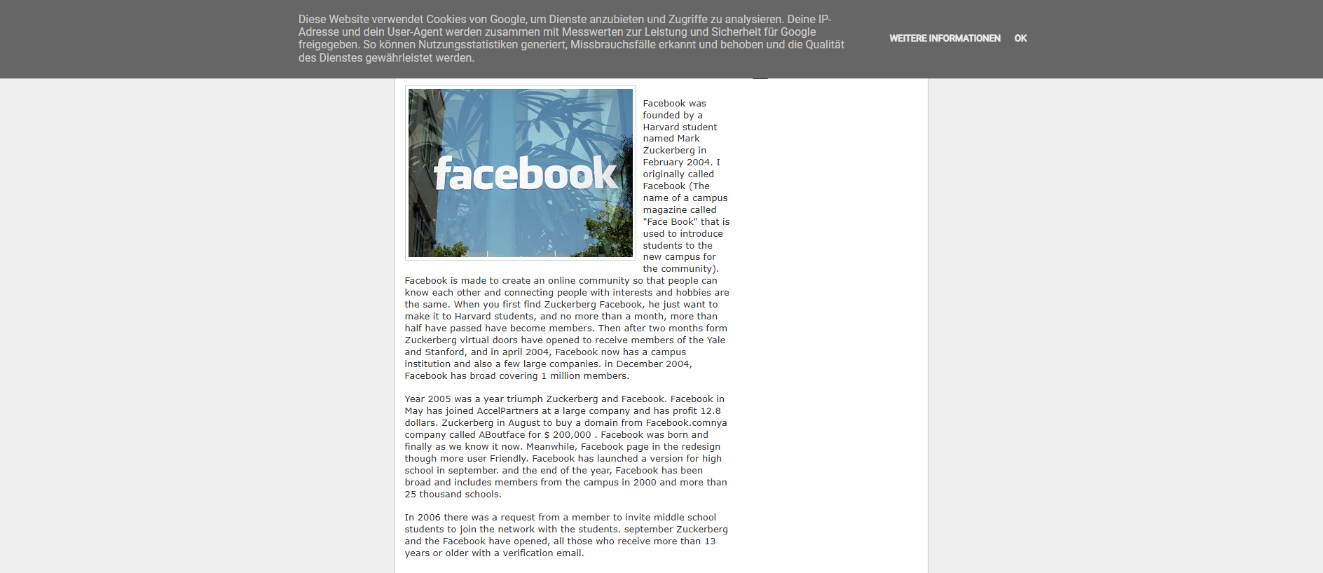 Forensic screenshot of info-facebook.blogspot.com showing the phishing page layout