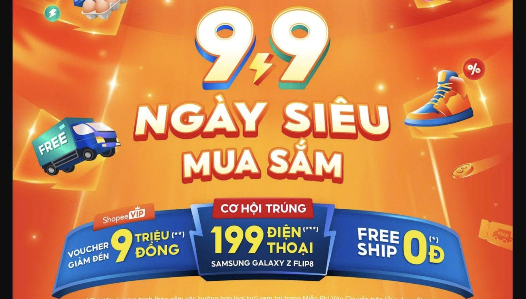 Shopee 9.9 Ngày Siêu Mua Sắm – Voucher Đến 9 Triệu