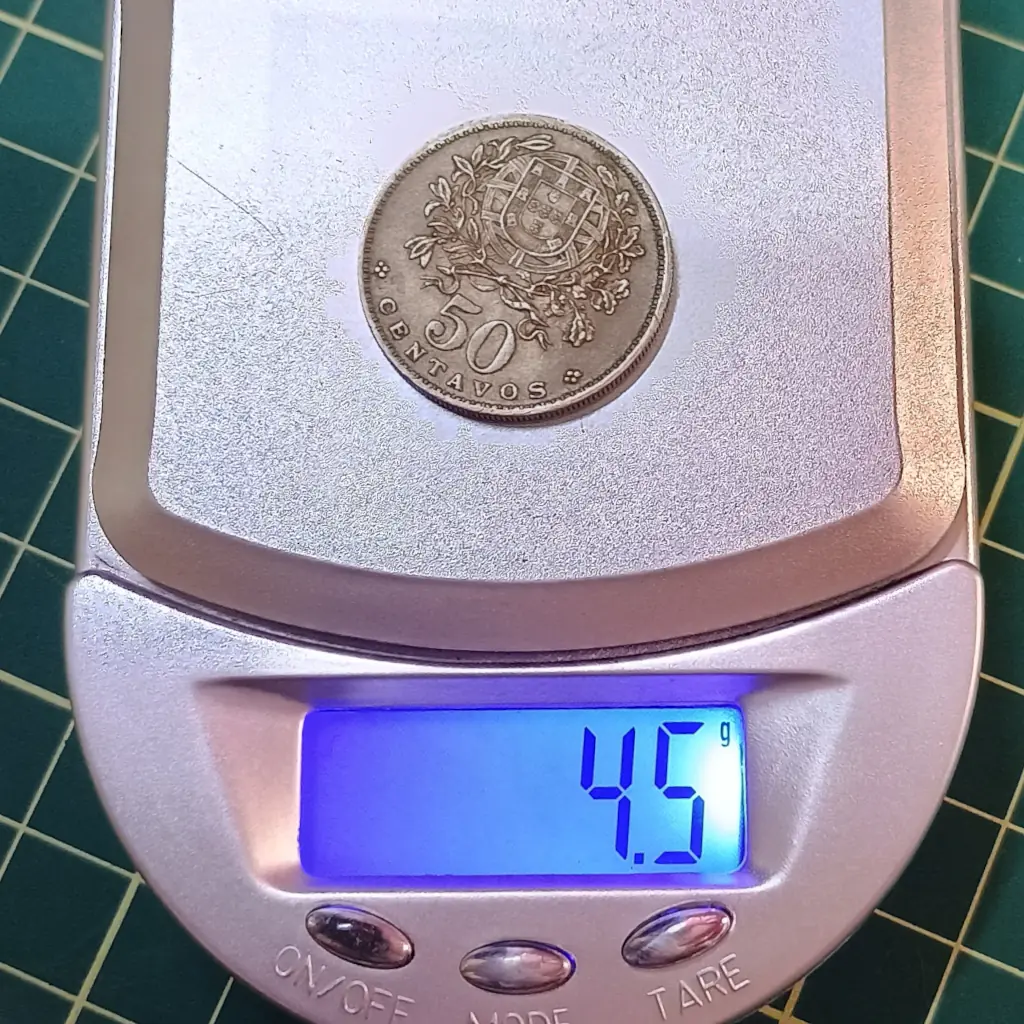 Moeda de Portugal 50 Centavos 1959 Alpaca KM 577 – Soberba - Foto 3