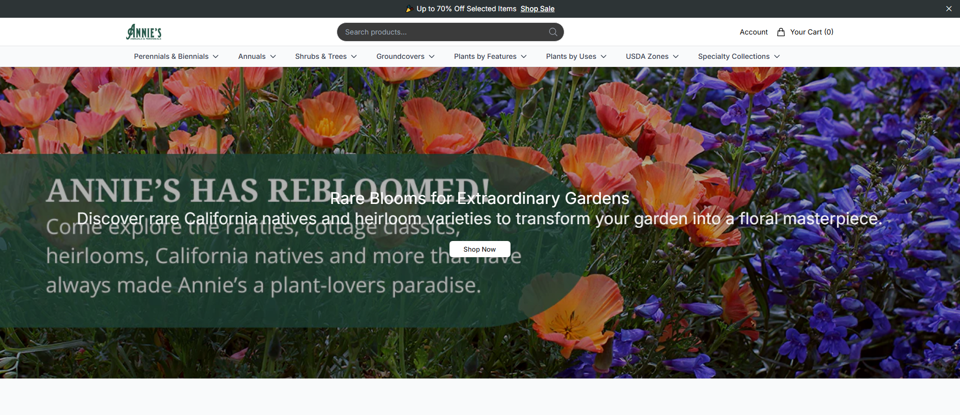 Stored capture of anniesannualsandperennialshq.shop