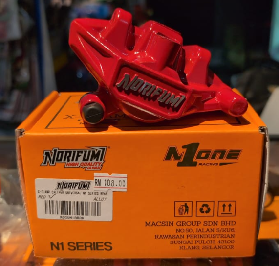 NORIFUMI X-CLAMP CALIPER UNIVERSAL N1 SERIES REAR ALLOY (BELAKANG) - RED