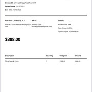 Bankruptcy Initial Filing Reciept