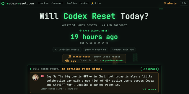 codex-reset.com 首页