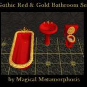Gothic-Red-Gold-Bathroom-Set