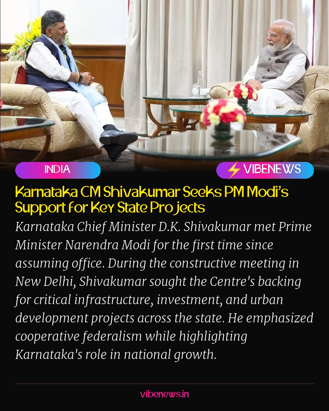 Karnataka CM Shivakumar Seeks PM Modi's Support for Key State Projects