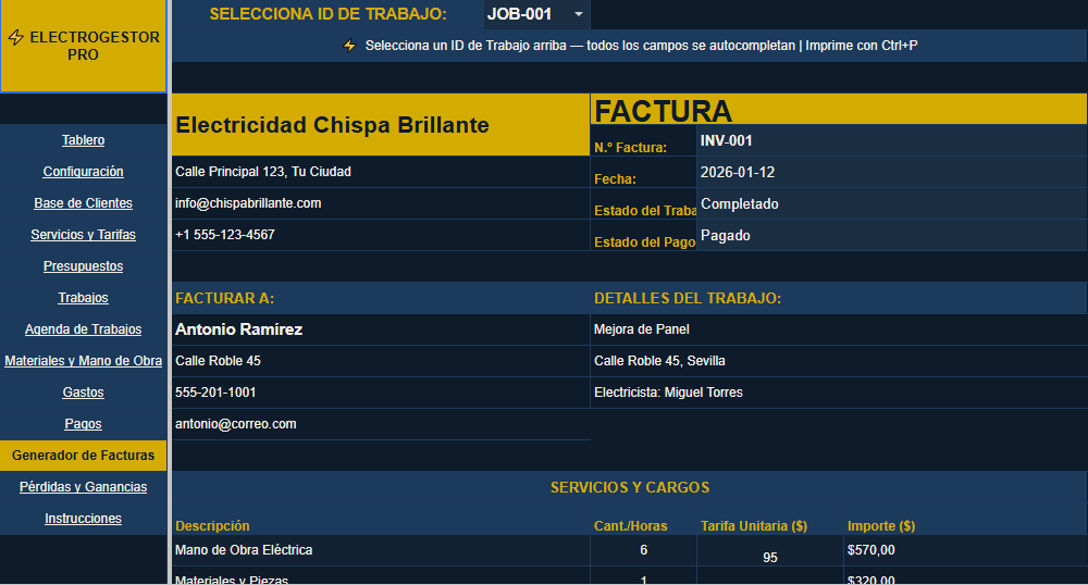 Generador Profesional de Facturas