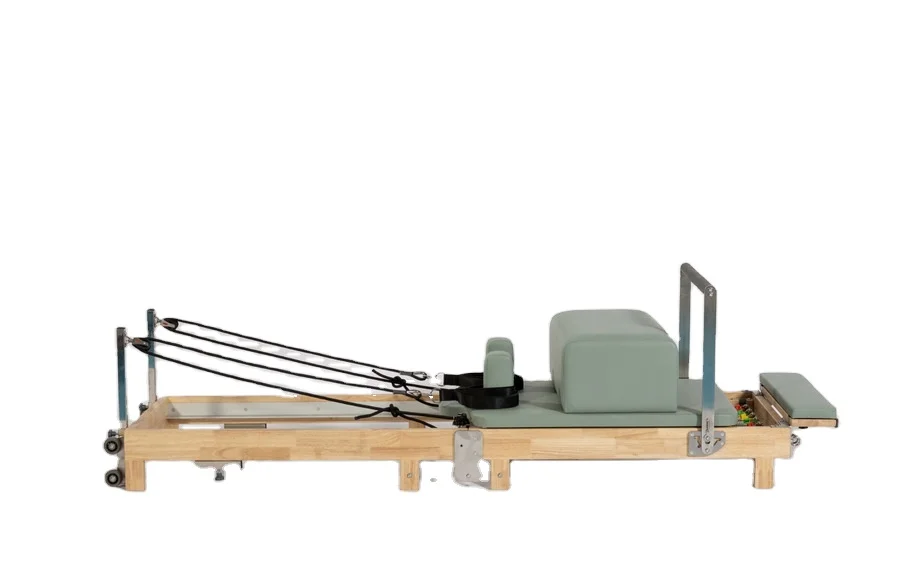 Maple Beech Oak Wood Folding Pilates Reformer Fitness Equipment Set view 2