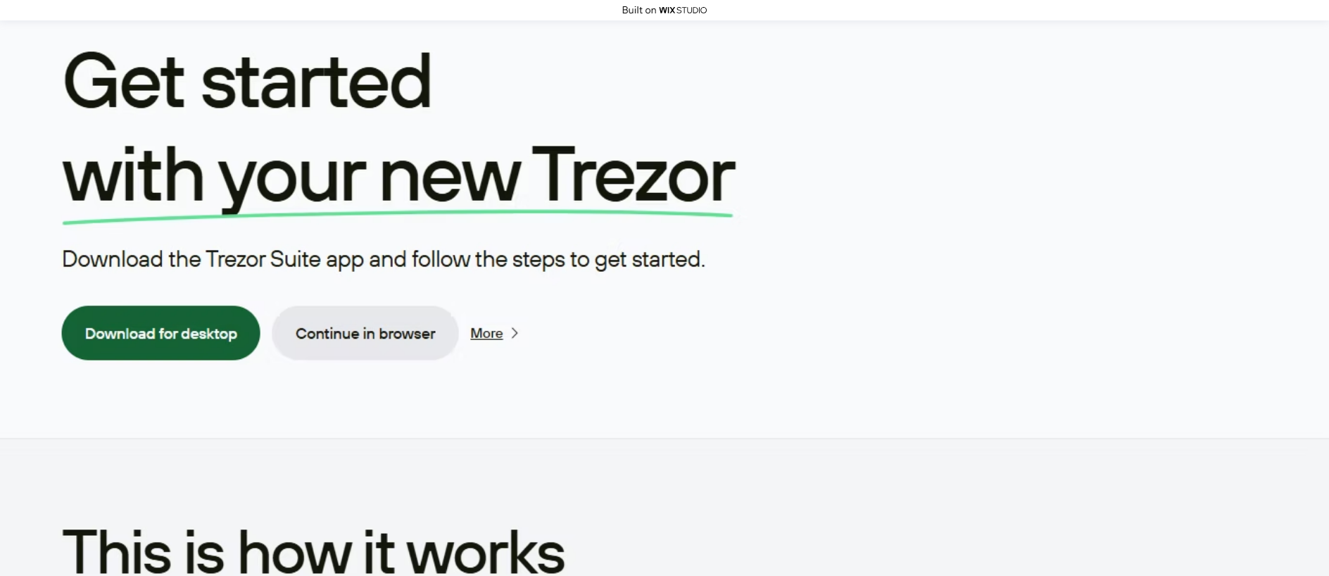 Forensic screenshot of ssomystarts-trezocdn.wixstudio.com showing the phishing page layout