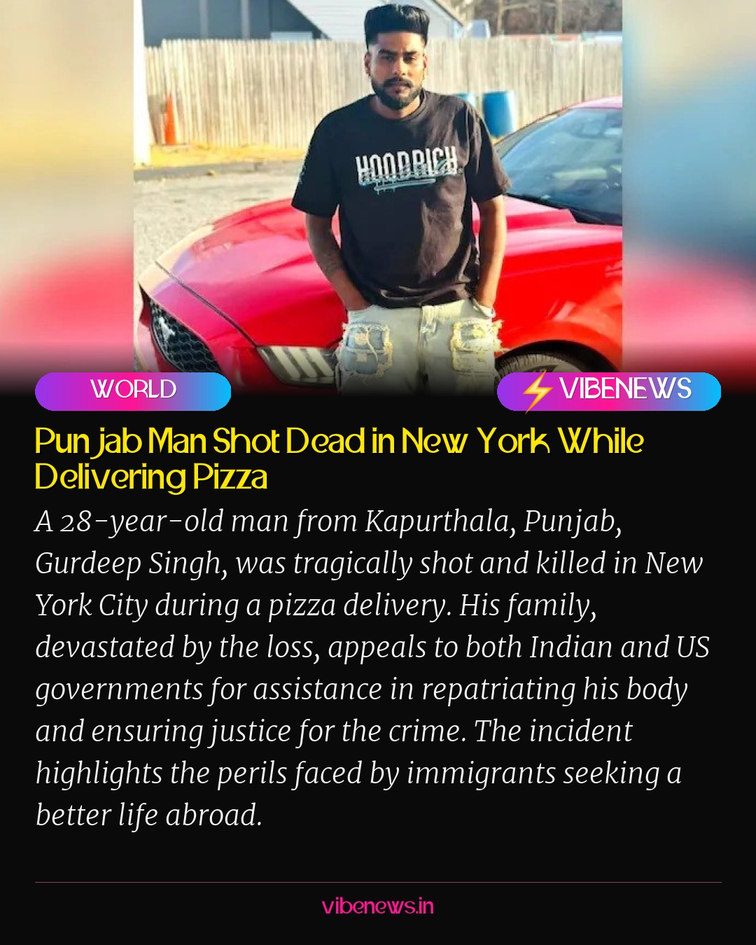 Punjab Man Shot Dead in New York While Delivering Pizza