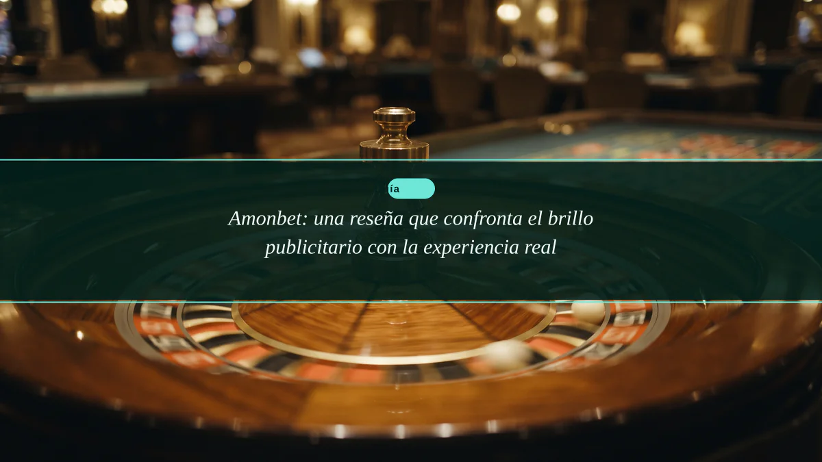 Amonbet: una reseña que confronta el brillo publicitario con la experiencia real