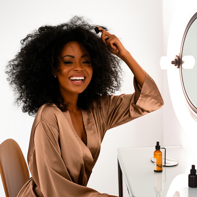 Woman dealing with hair loss stress