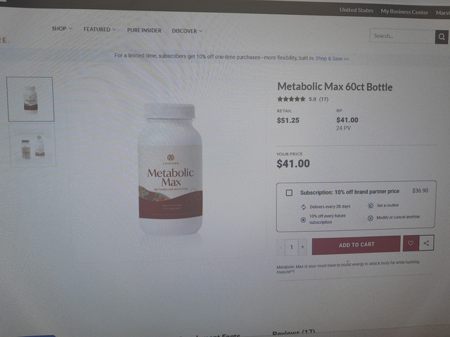 Live Pure Metabolic Max 1