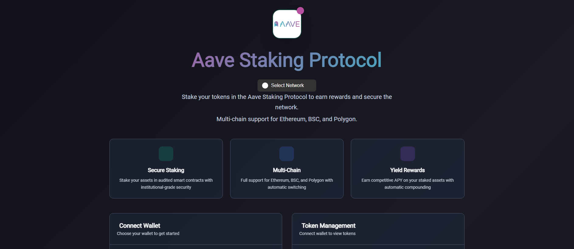 Screenshot of aavestake-protocol.com