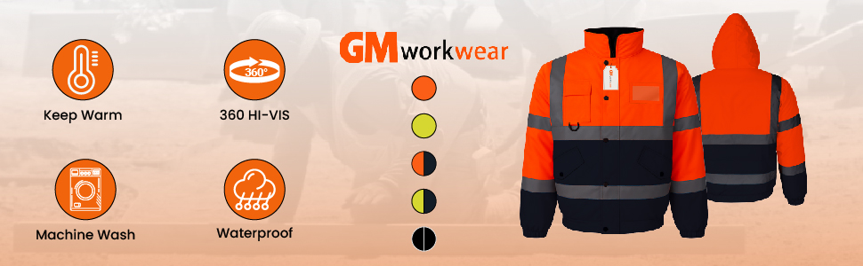Hi-Vis Padded Bomber Jacket Complete Features Overview