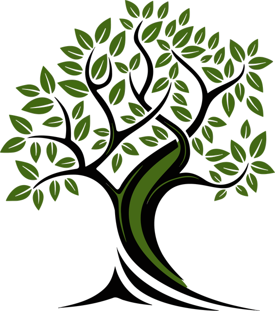 Stylized Green Olive Tree Abstract Vector Illustration.png