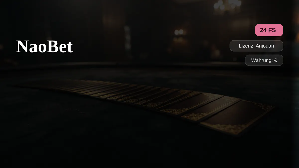 NaoBet Casino — Willkommensbonus 120 % bis zu €500 + 24 FS, Zahlungen: Visa, Mastercard, Sofort, Revolut, MiFinity