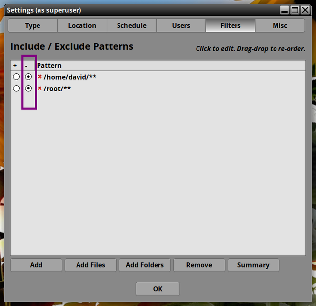 timeshift filters excl patterns.png