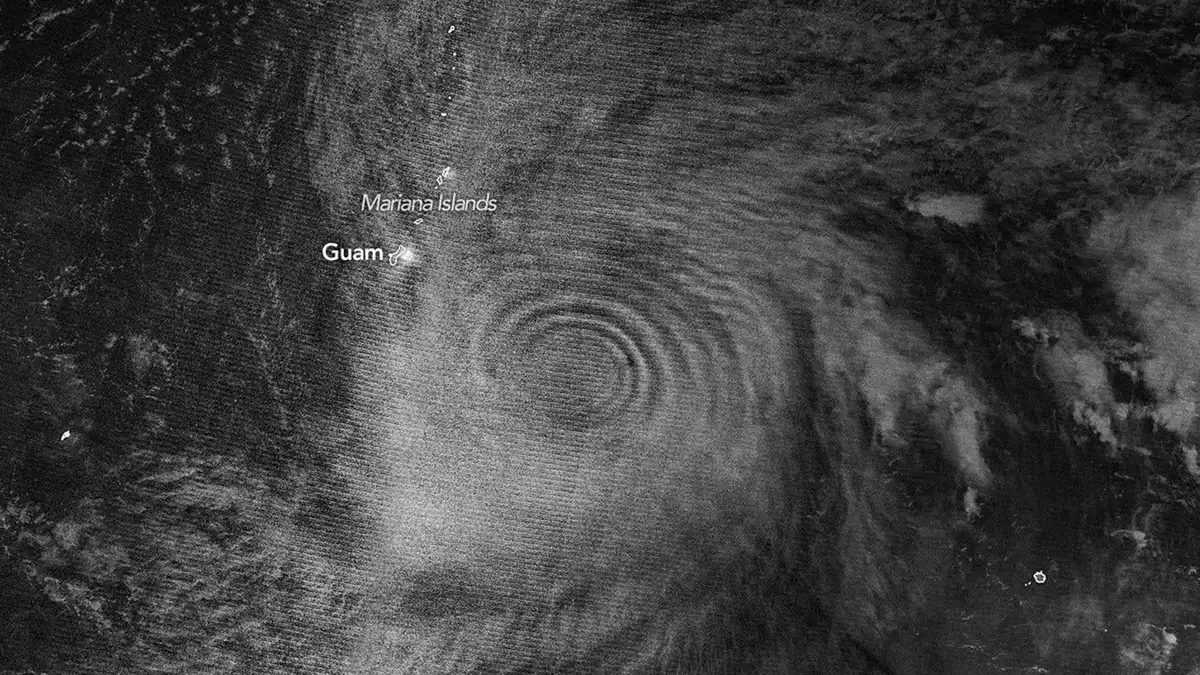 Typhoon Sinlaku’s Ripples Seen From Orbit