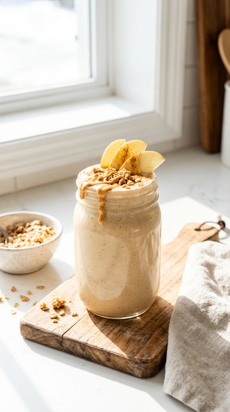 Creamy Peanut Butter Apple — High Protein Breakfast