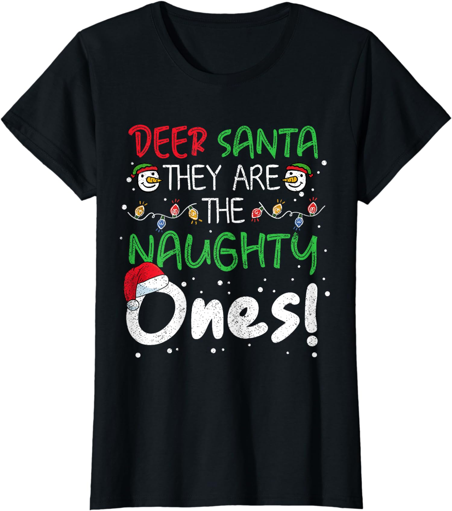 Dear Santa They Are The Naughty Ones Funny Christmas Ladies’ Crewneck T-Shirt