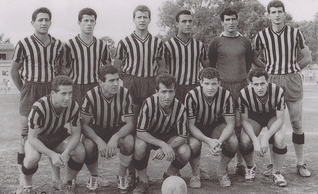 Αρχές 1960 (από αριστερά πάνω): Αναστασιάδης, Σκευοφύλαξ, Μαρδίτσης, Σταματελόπουλος, Σεραφείδης, Παπαποστόλου, Σταματιάδης, Πετρίδης, Νεστορίδης, Κρυστάλλης, Ζάγκυλος