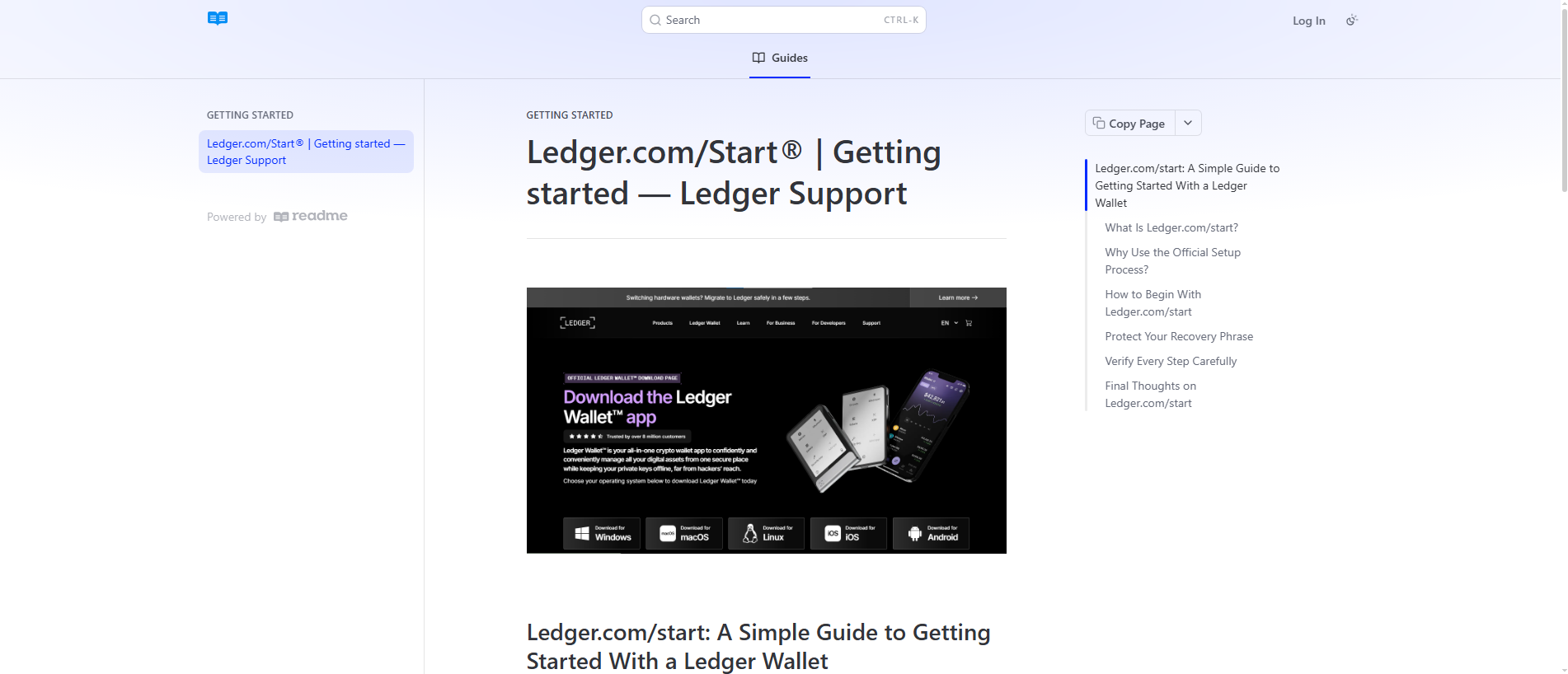 Stored capture of ledger-start.readme.io