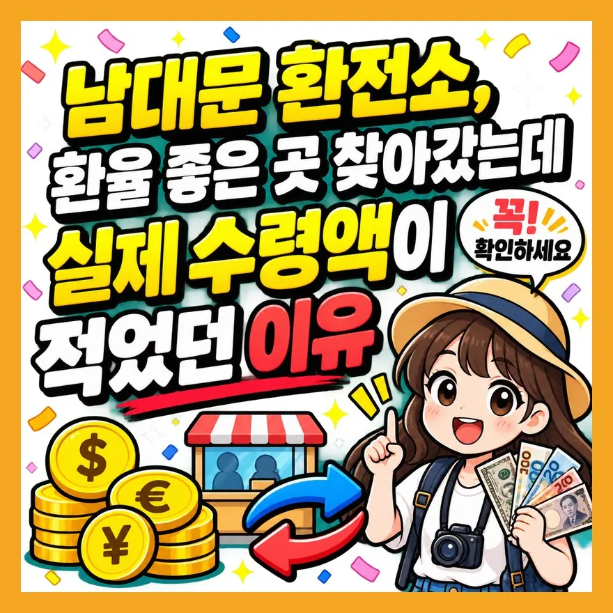 남대문 환전소, 환율 좋은 곳 찾아갔는데 실제 수령액이 적었던 이유