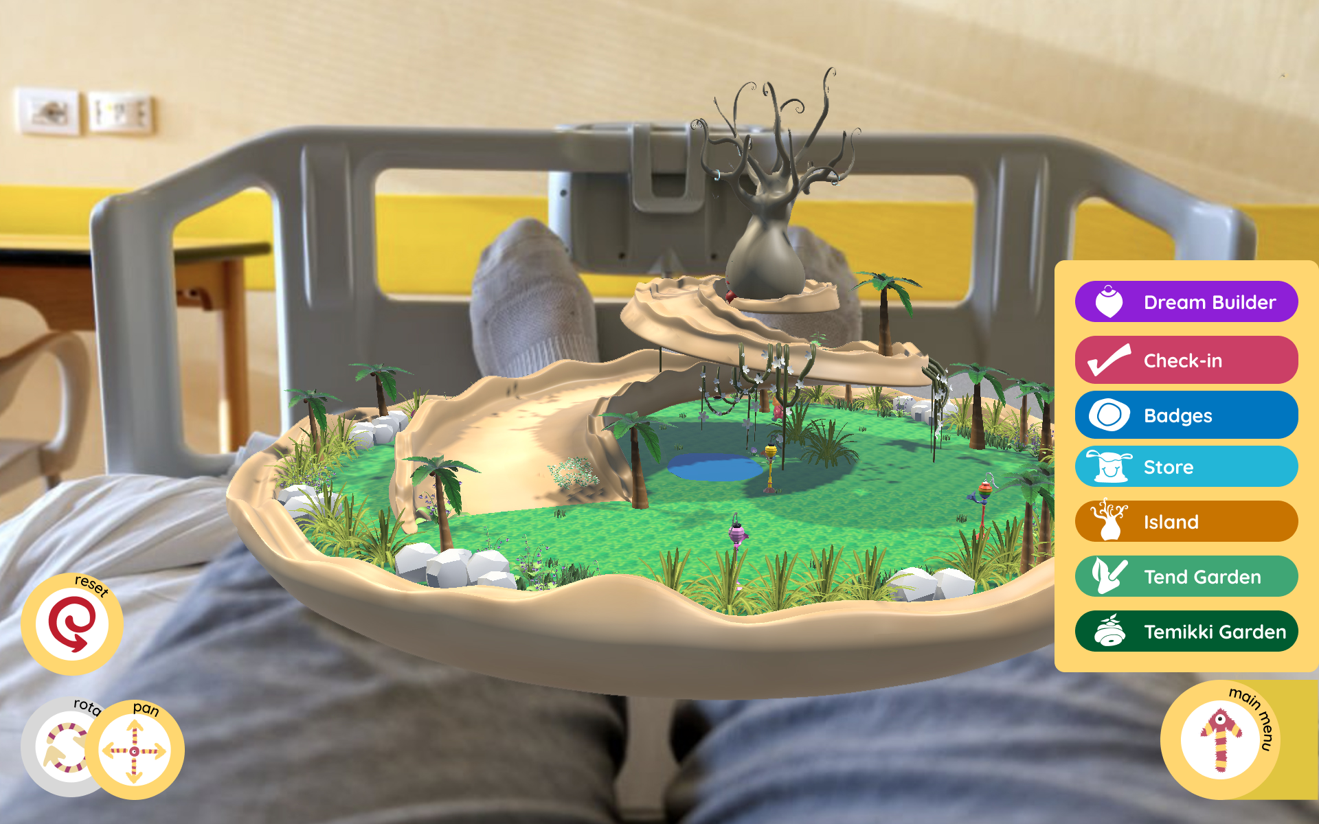 Landing view of the AR garden