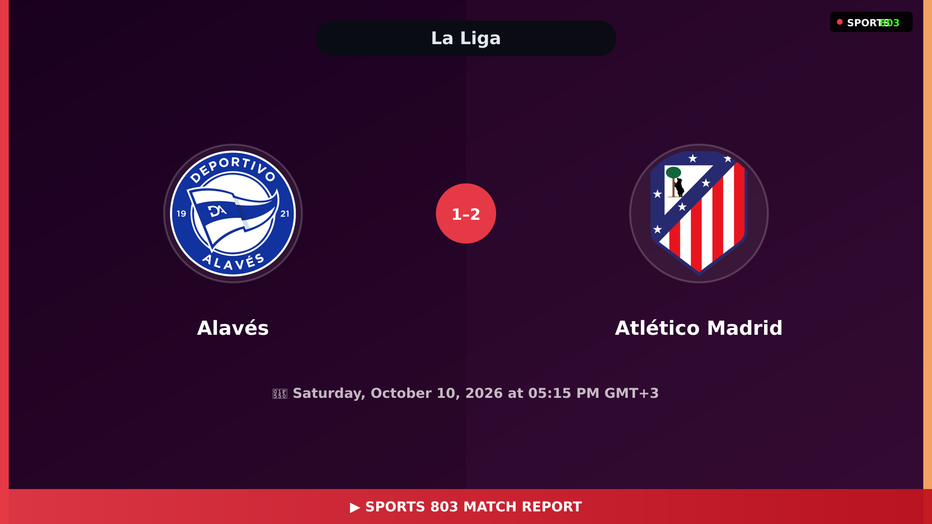 Alavés vs Atlético Madrid – Highlights & Replay | Sports 803